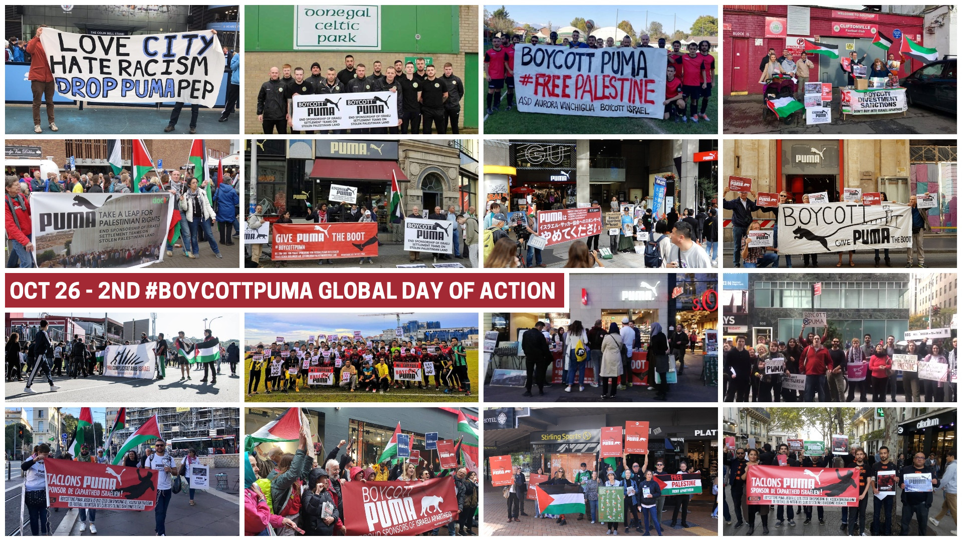 Second Boycott Puma Global Day of Action