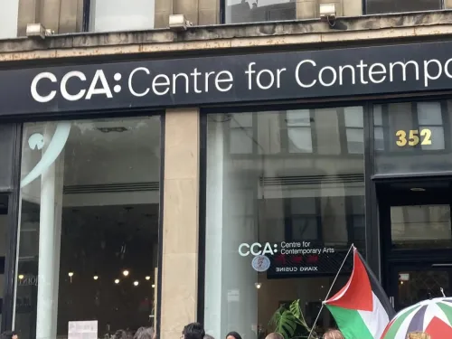 Protest outside the CCA
