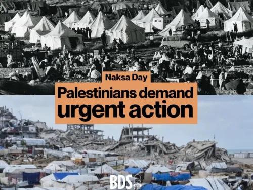 Naksa Day 2026, images of Palestinians and tent encampments