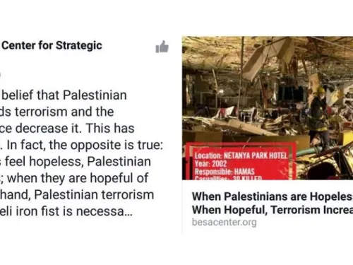 Bar Ilan University's Begin-Sadat Center advocates increased "hopelessness" for Palestinians