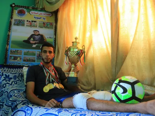 Gaza footballer Mohammad Khalil, shot by Israeli snipers