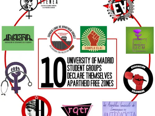 Ten Student Groups From University of Madrid Declare Themselves Apartheid Free Zones