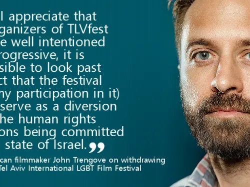 Filmmaker John Trengove cancels his participation at the opening night of TLVFest