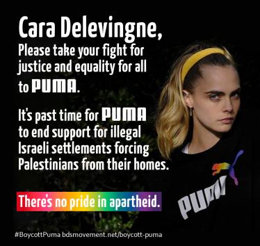 Urge Cara Delevingne to take her stand for justice to Puma