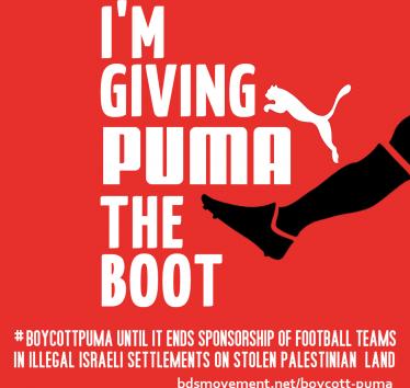 Give Puma the Boot. Join the call from Palestinian athletes to boycott Puma.