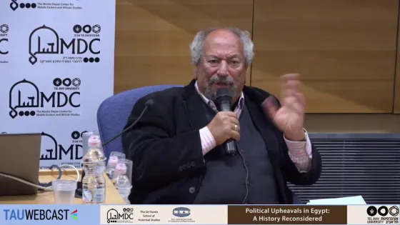 Saad Eddin Ibrahim speaking at Tel Aviv University