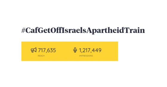 #CAFGetOffIsraelsApartheidTrain