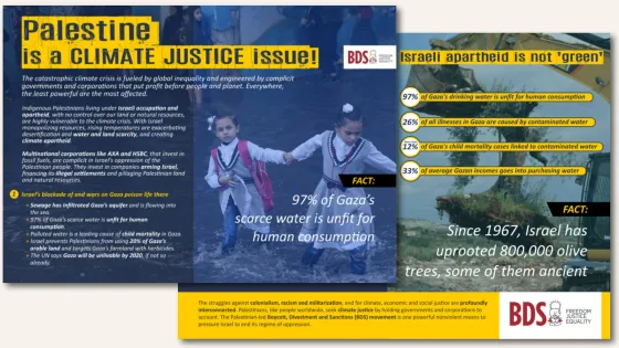 Palestine is a climate justice issue - Israeli apartheid is not "green"