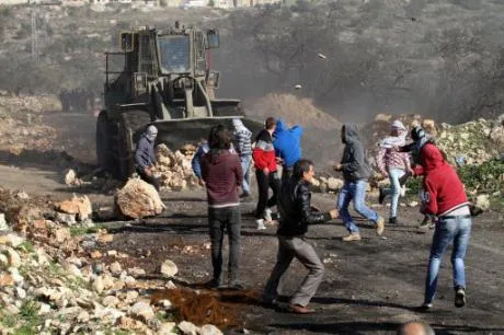 A protest against the expanding of Jewish settlements in Kufr Qadoom village near the West Bank city of Nablus, Jan. 20, 2017. Xinhua SIPA USA/Press Association. All rights reserved.