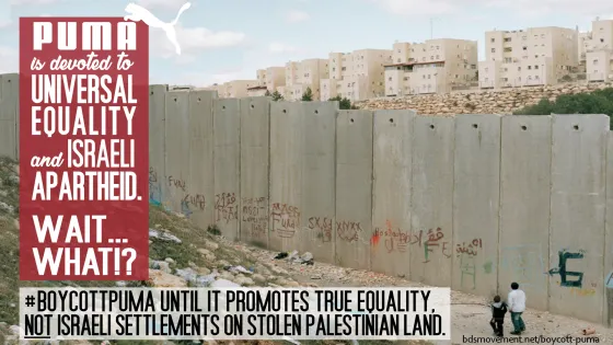 Tell Puma: You can't support equality and apartheid