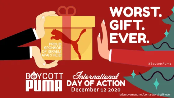 Puma, sponsor of Israeli apartheid: Worst. Gift. Ever.